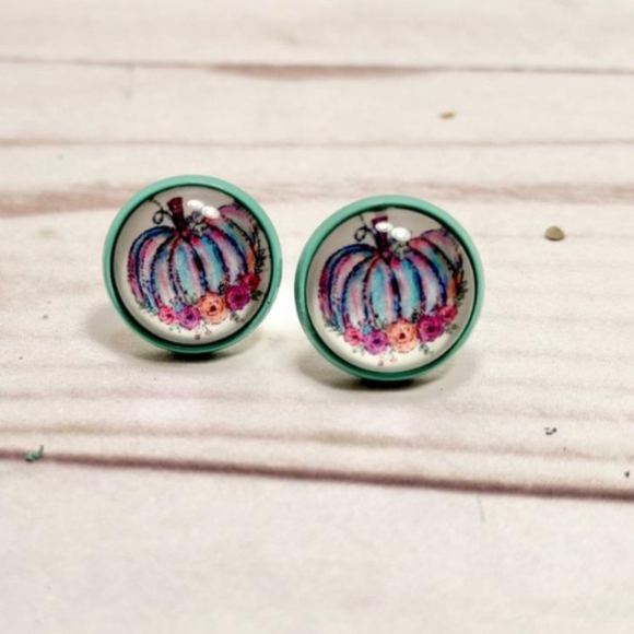 Pumpkin Earings - Picture 1 of 2